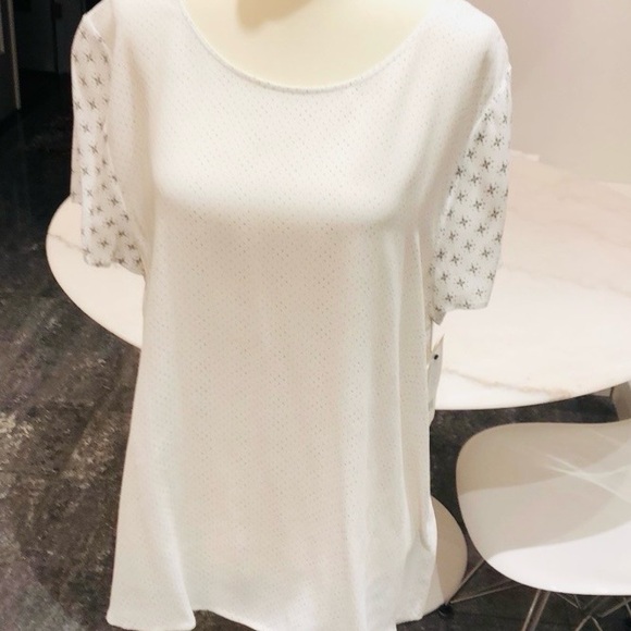 Soft Joie Tops - Soft JOIE Hanneli Porcelain Bronze Dot Rayon Top Large NWT